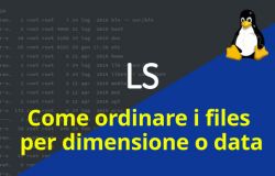 Come ordinare i files per dimensione o data, in Linux