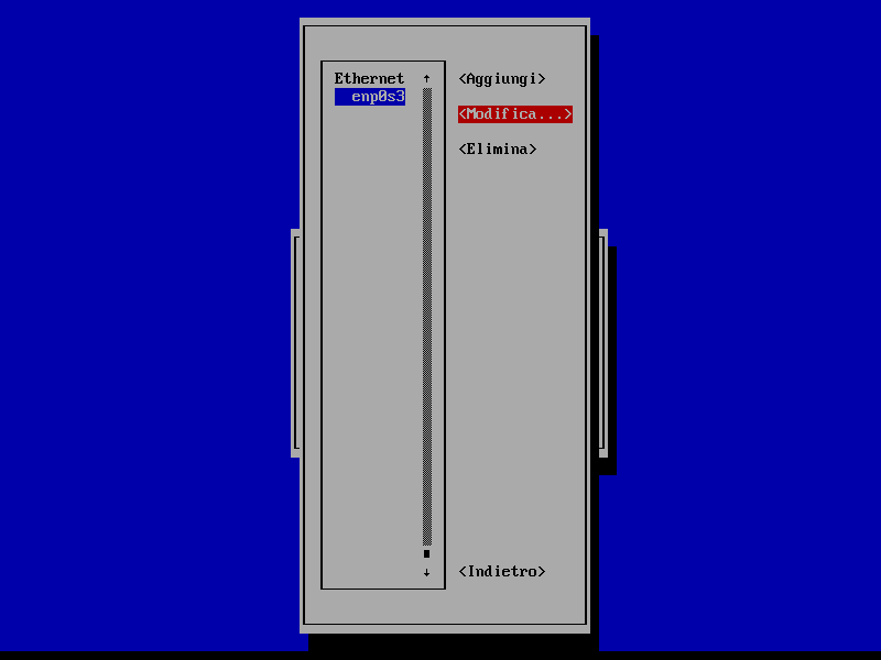 selezione scheda di rete centos 8