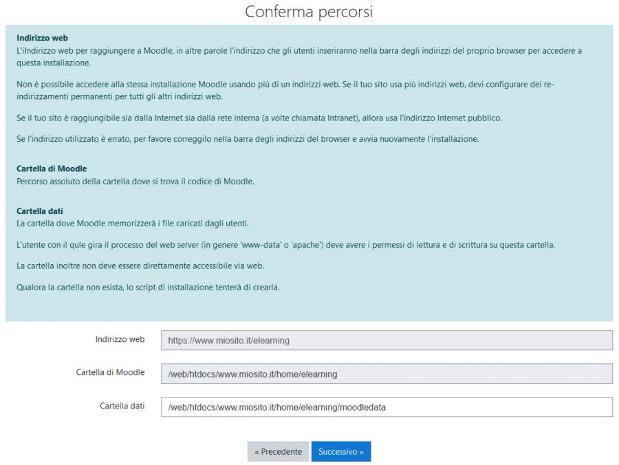 installazione moodle